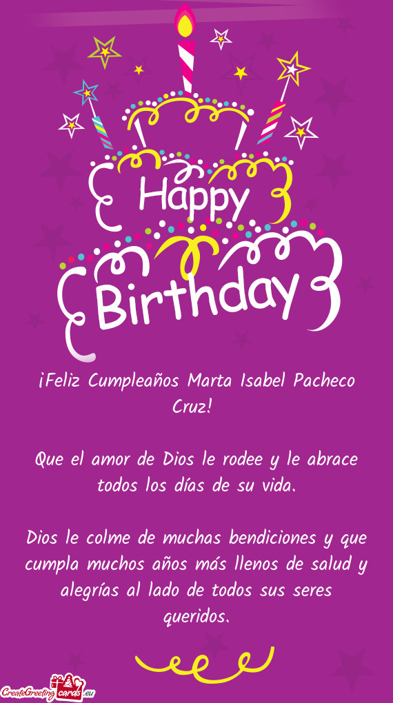 ¡Feliz Cumpleaños Marta Isabel Pacheco Cruz
