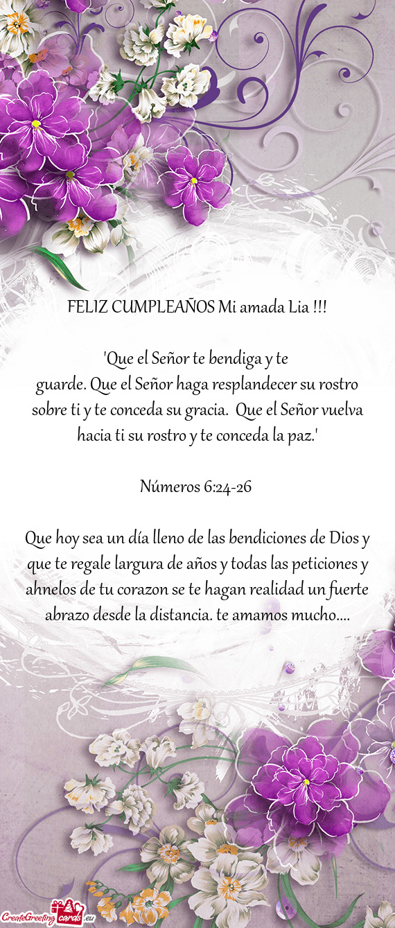 FELIZ CUMPLEAÑOS Mi amada Lia
