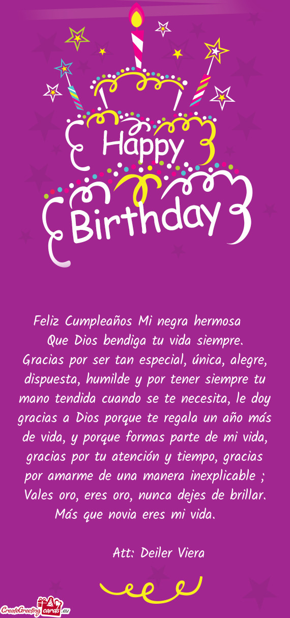 Feliz Cumpleaños Mi negra hermosa 🥰
