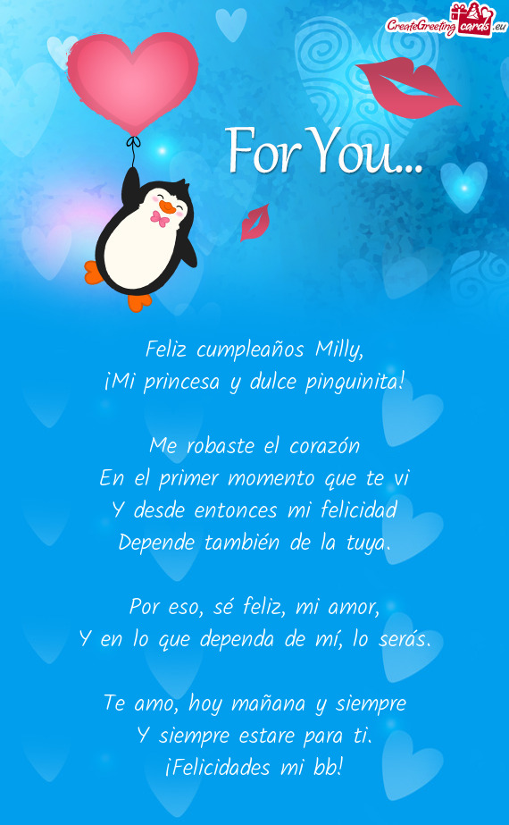 Feliz cumpleaños Milly