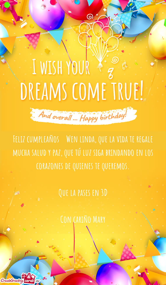 Feliz cumpleaños 🎂 Wen linda, que la vida te regale mucha salud y paz, que tú luz siga brindand