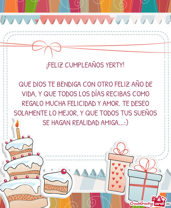 ¡FELIZ CUMPLEAÑOS YERTY