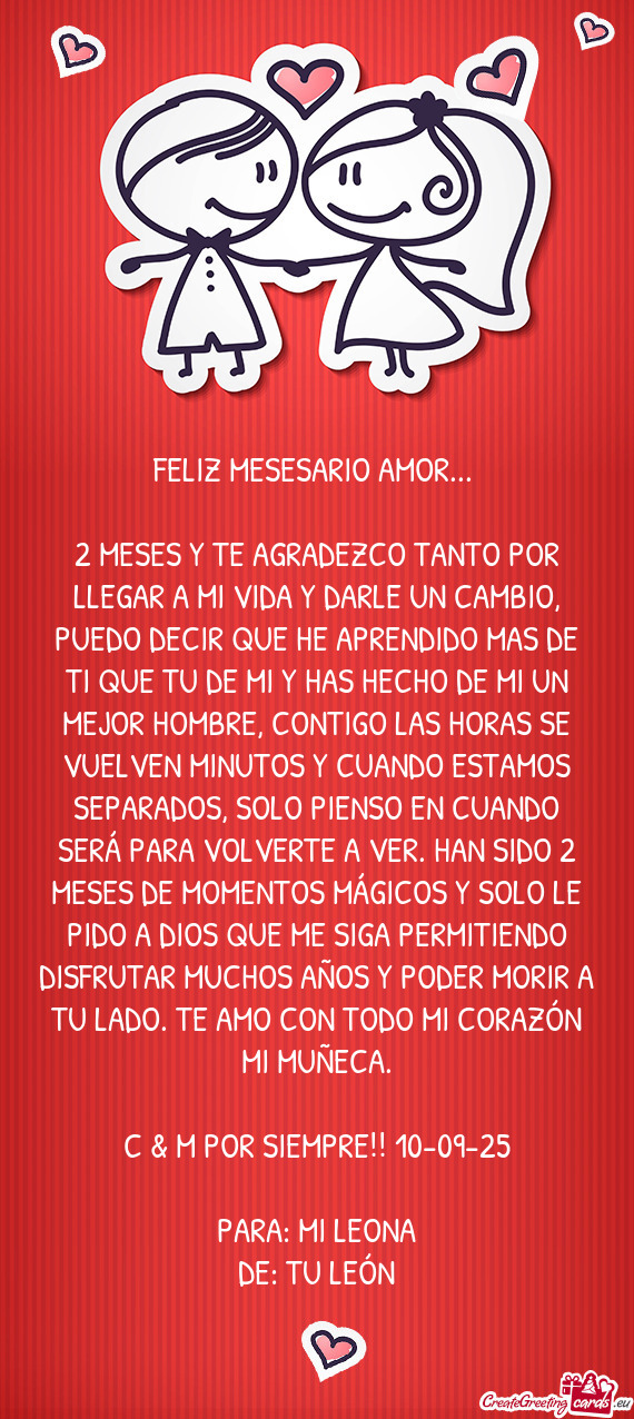 FELIZ MESESARIO AMOR