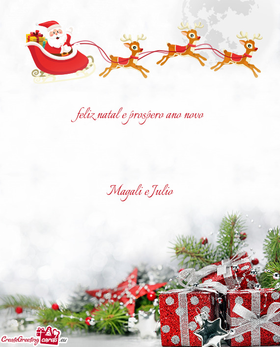 Feliz natal e prospero ano novo Magali e Julio - Free cards
