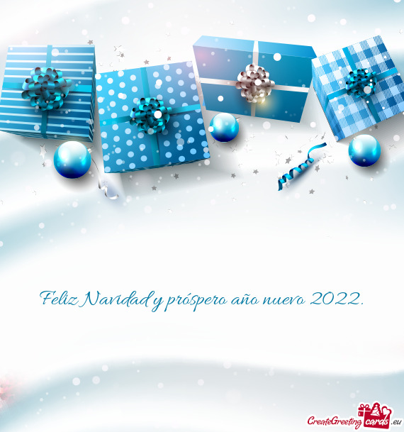 Feliz Navidad y próspero año nuevo 2022.