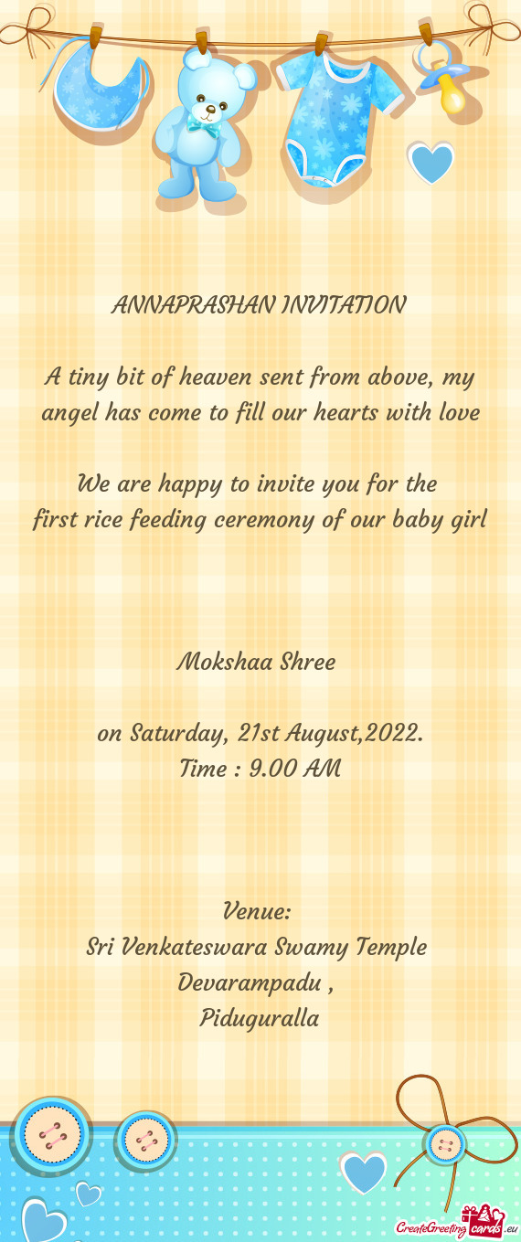 First rice feeding ceremony of our baby girl