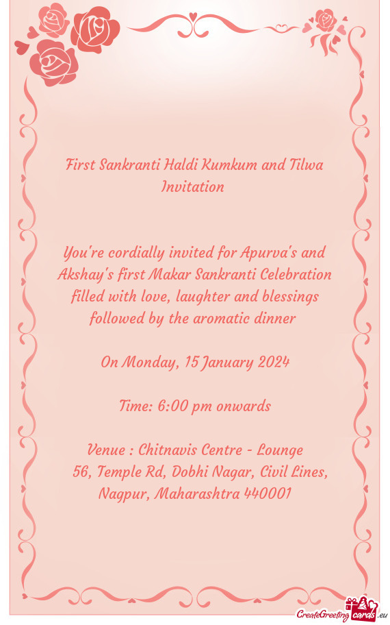 First Sankranti Haldi Kumkum and Tilwa Invitation