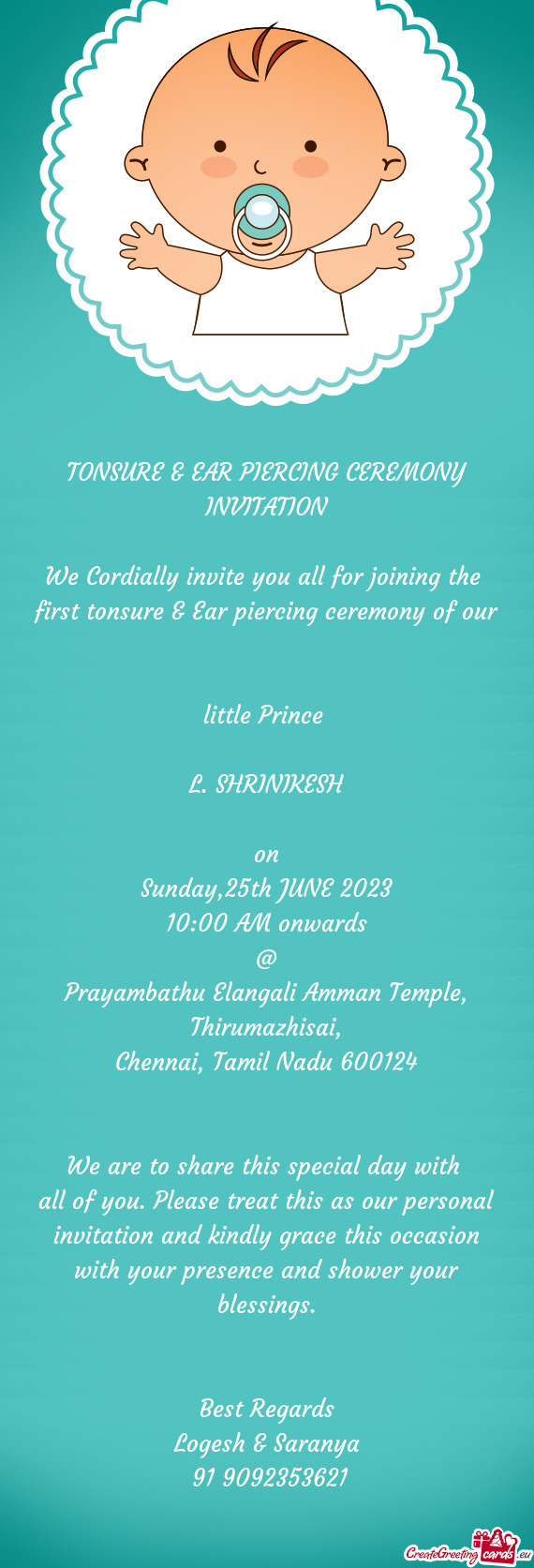 First tonsure & Ear piercing ceremony of our