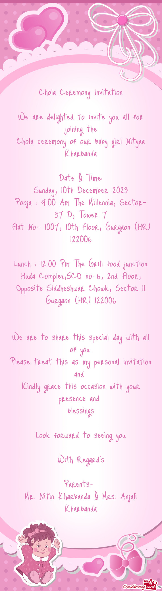 Flat No- 1007, 10th Floor, Gurgaon (HR) 122006