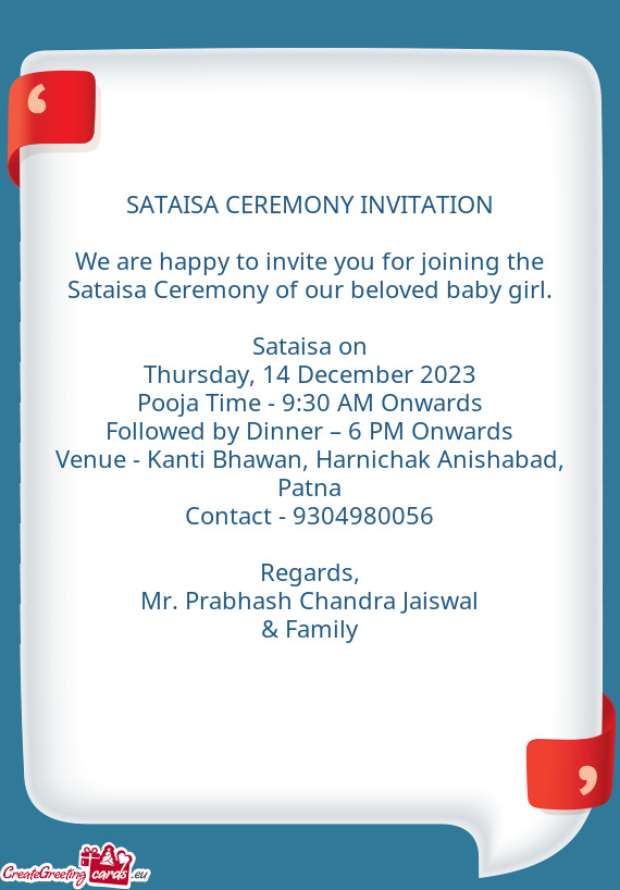 Followed by Dinner – 6 PM Onwards