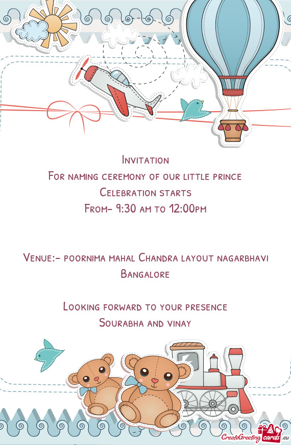 For naming ceremony of our little prince