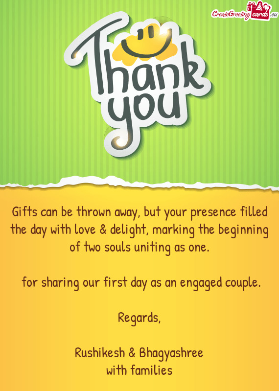 For sharing our first day as an engaged couple