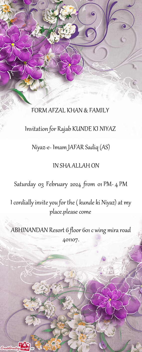 FORM AFZAL KHAN & FAMILY