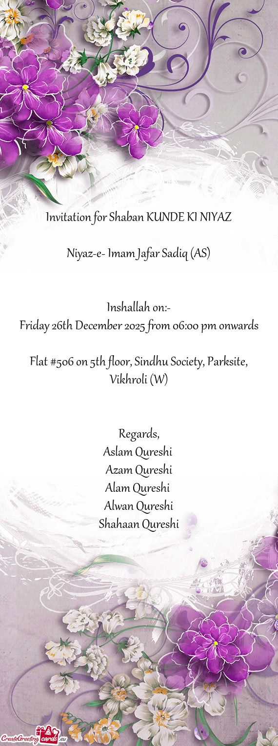 Friday 26th December 2025 from 06:00 pm onwards