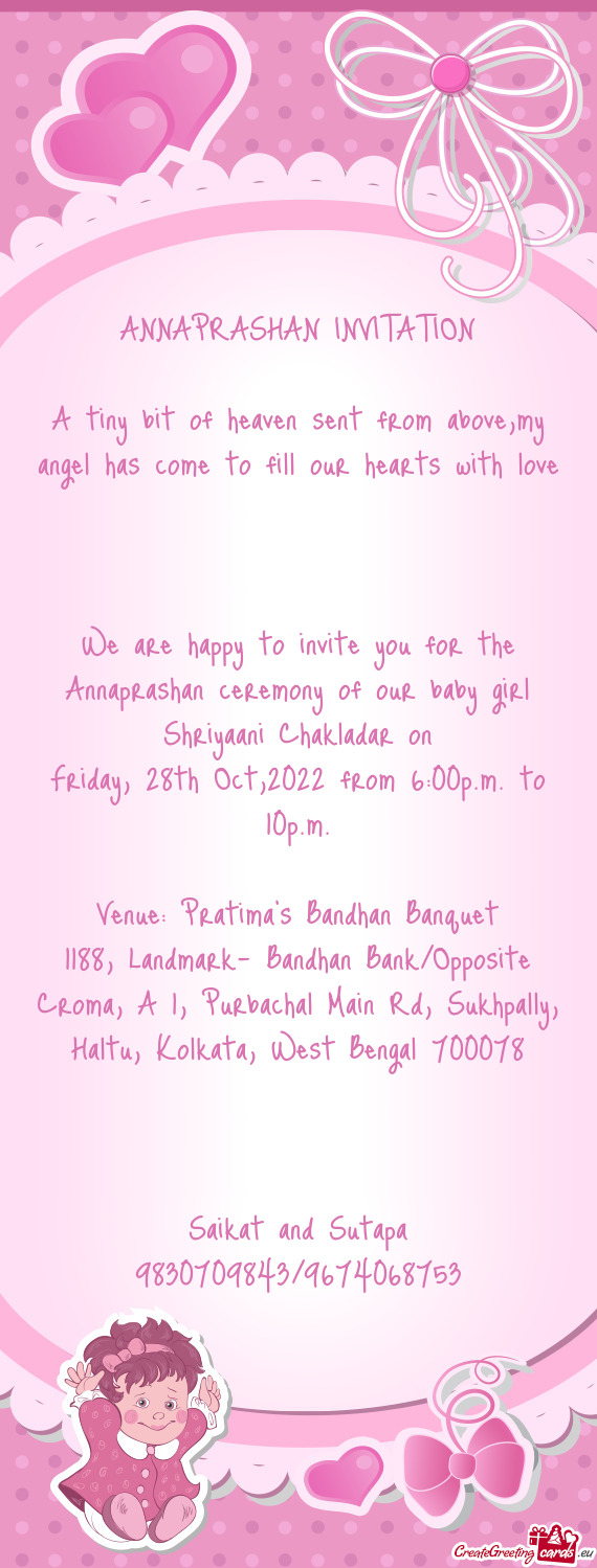 Friday, 28th Oct,2022 from 6:00p.m. to 10p.m
