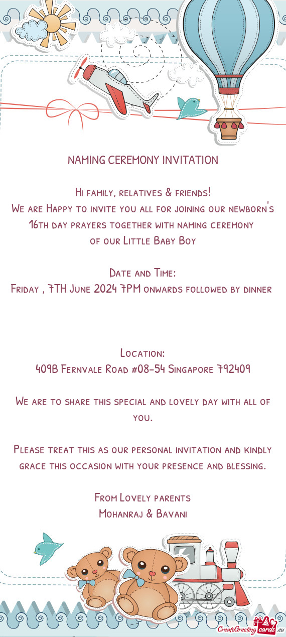 Friday , 7TH June 2024 7PM onwards followed by dinner