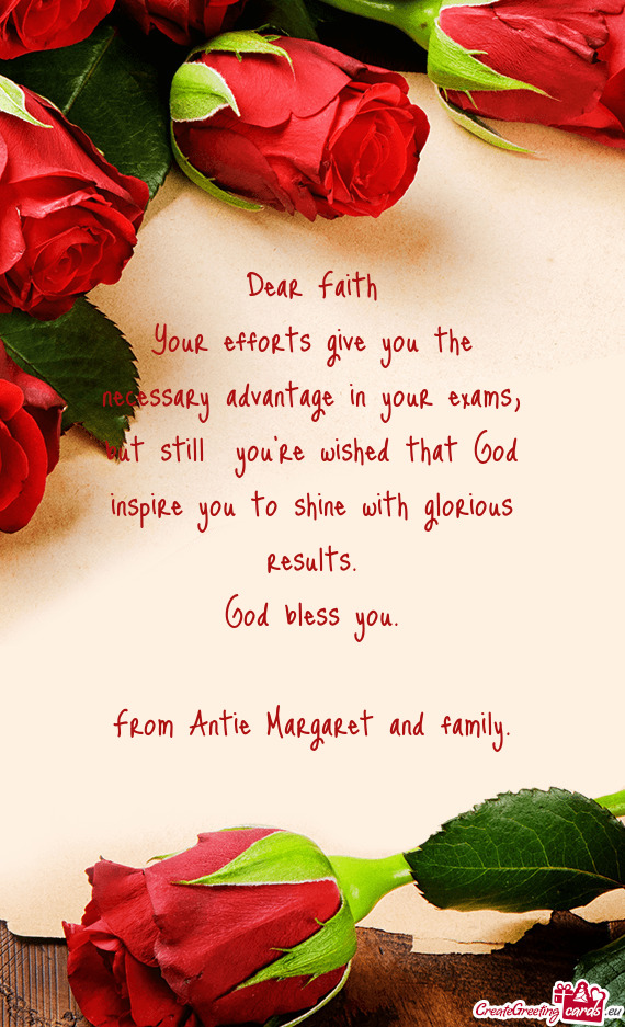 From Antie Margaret and family