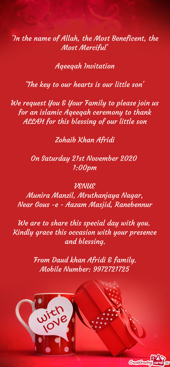 From Daud khan Afridi & family