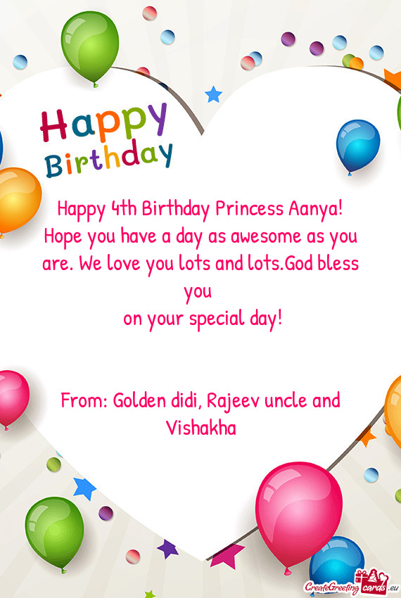 From: Golden didi, Rajeev uncle and Vishakha