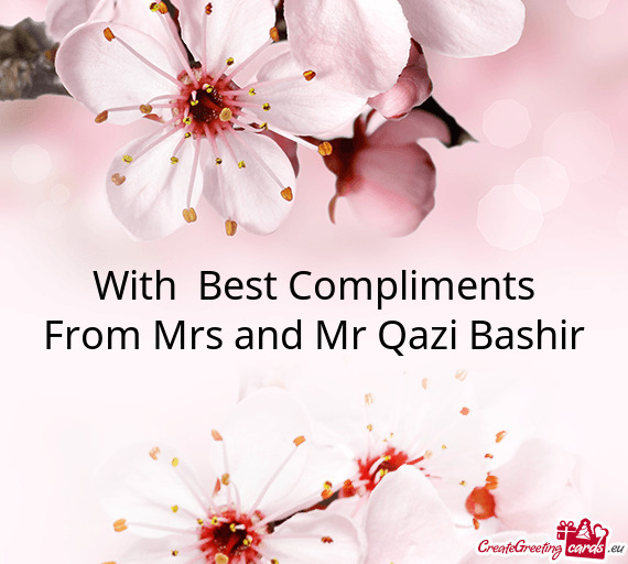 From Mrs and Mr Qazi Bashir