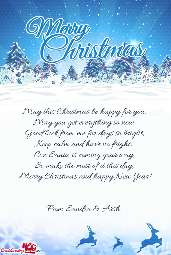 From Sandra & Arsh 🎄