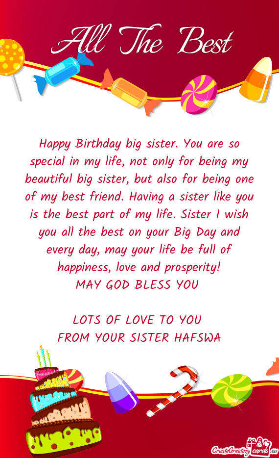 FROM YOUR SISTER HAFSWA