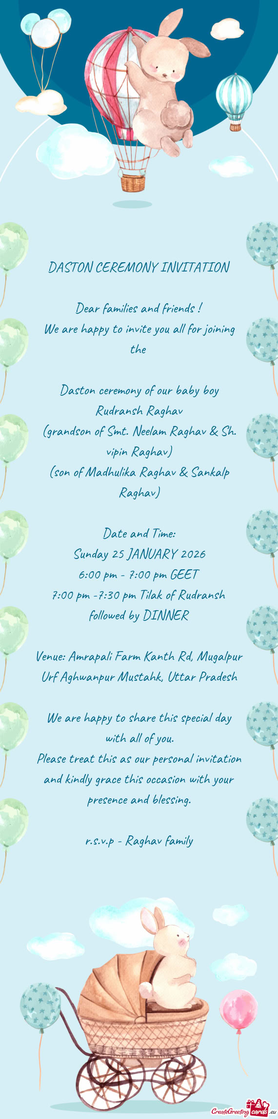 G the  Daston ceremony of our baby boy Rudransh Raghav (grandson of Smt