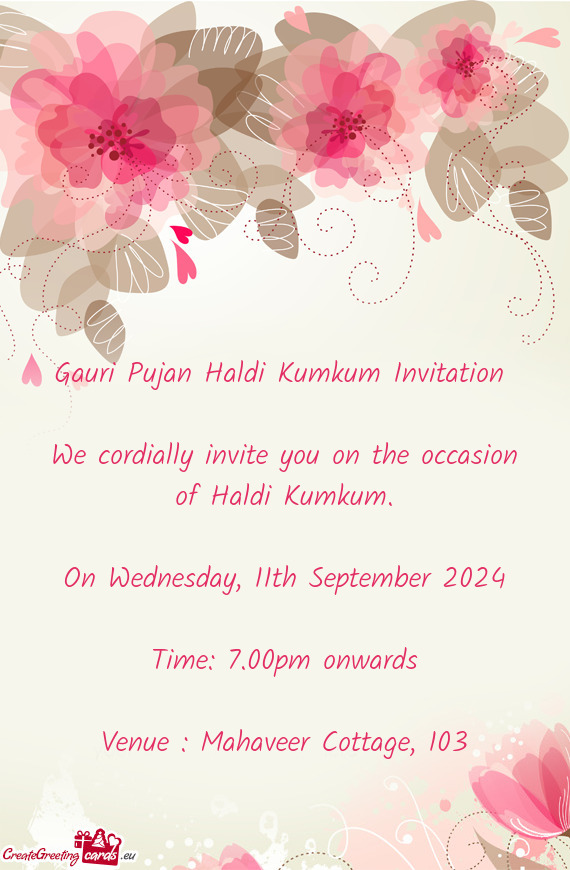 Gauri Pujan Haldi Kumkum Invitation