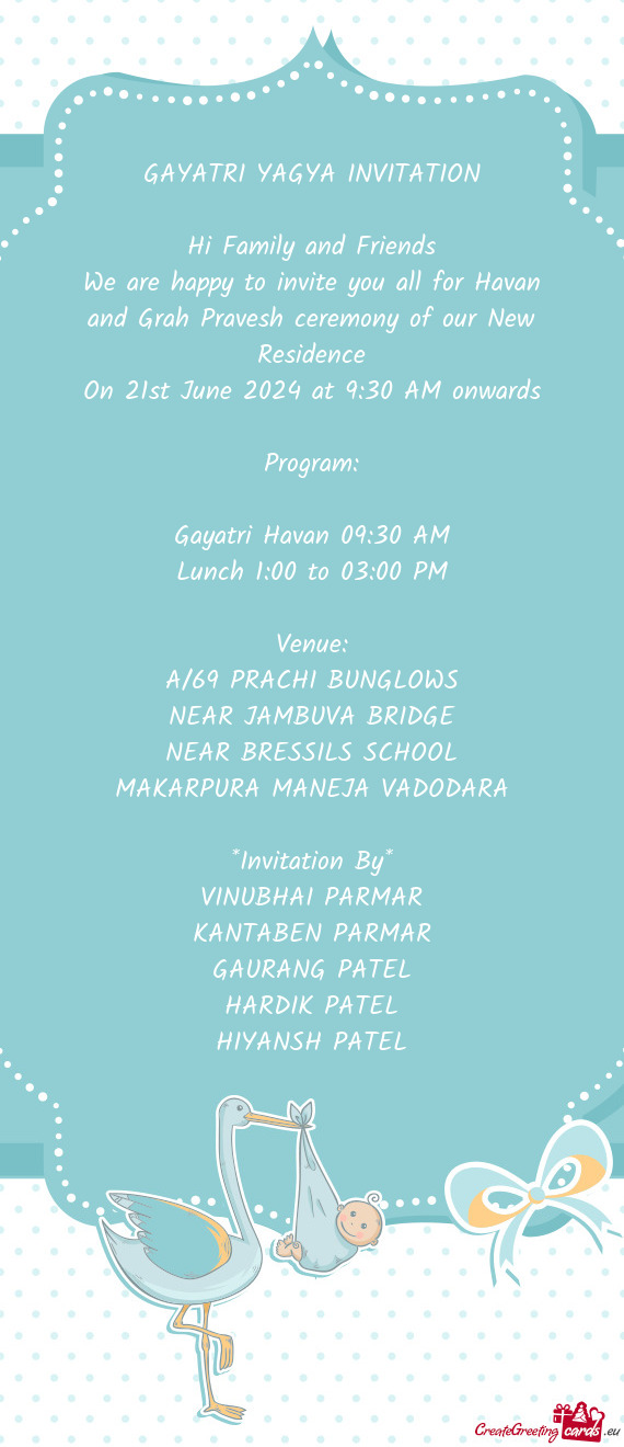 GAYATRI YAGYA INVITATION