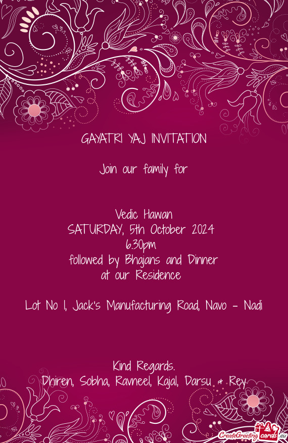 GAYATRI YAJ INVITATION