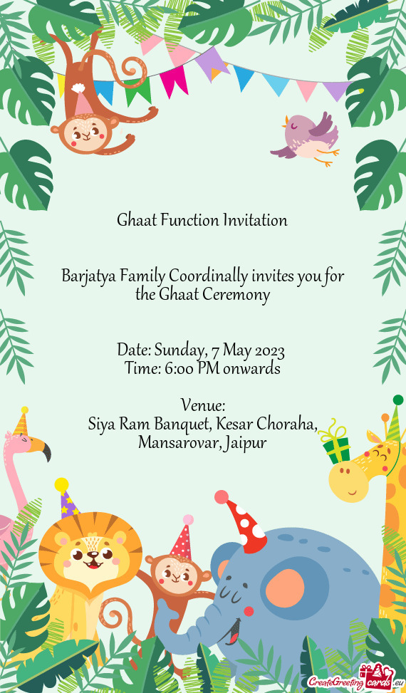 Ghaat Function Invitation