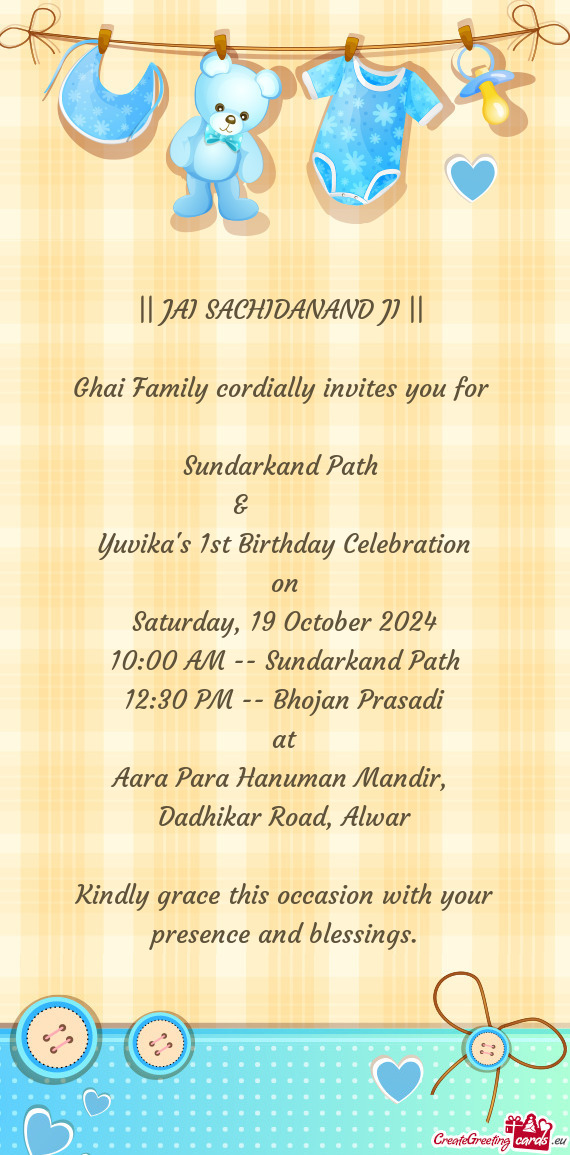 Ghai Family cordially invites you for