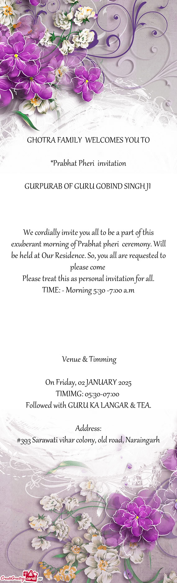 GHOTRA FAMILY WELCOMES YOU TO