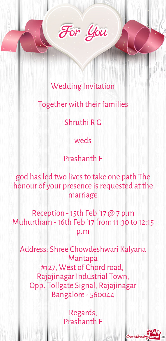Wedding Invitation Your Presence Is Requested - Marriage Improvement