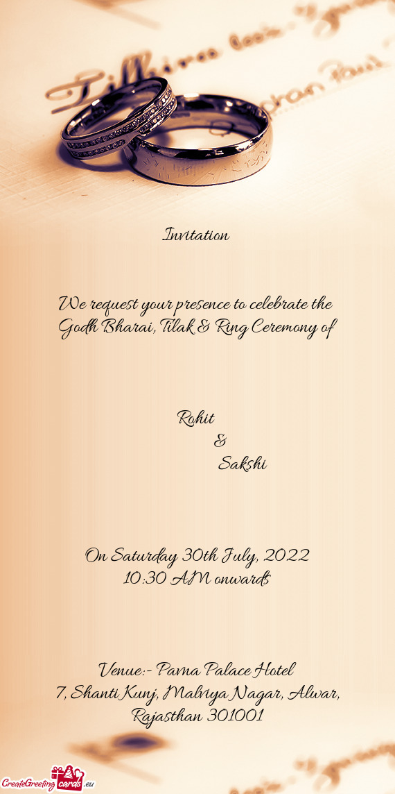 Godh Bharai, Tilak & Ring Ceremony of