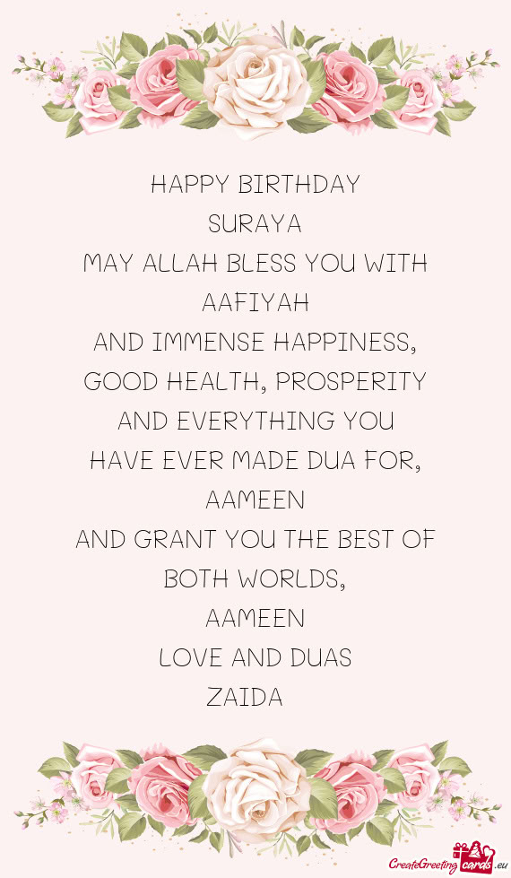 GOOD HEALTH, PROSPERITY