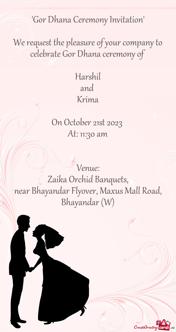 "Gor Dhana Ceremony Invitation"