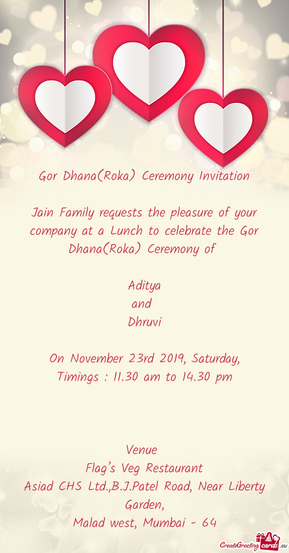 Gor Dhana(Roka) Ceremony Invitation