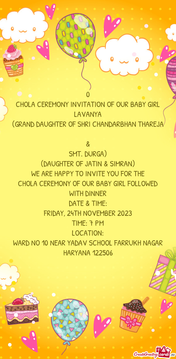 (GRAND DAUGHTER OF SHRI CHANDARBHAN THAREJA