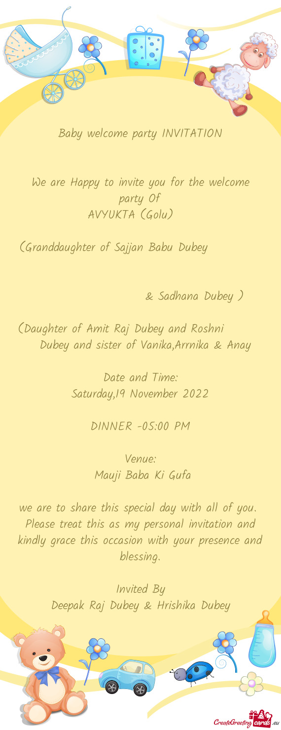(Granddaughter of Sajjan Babu Dubey