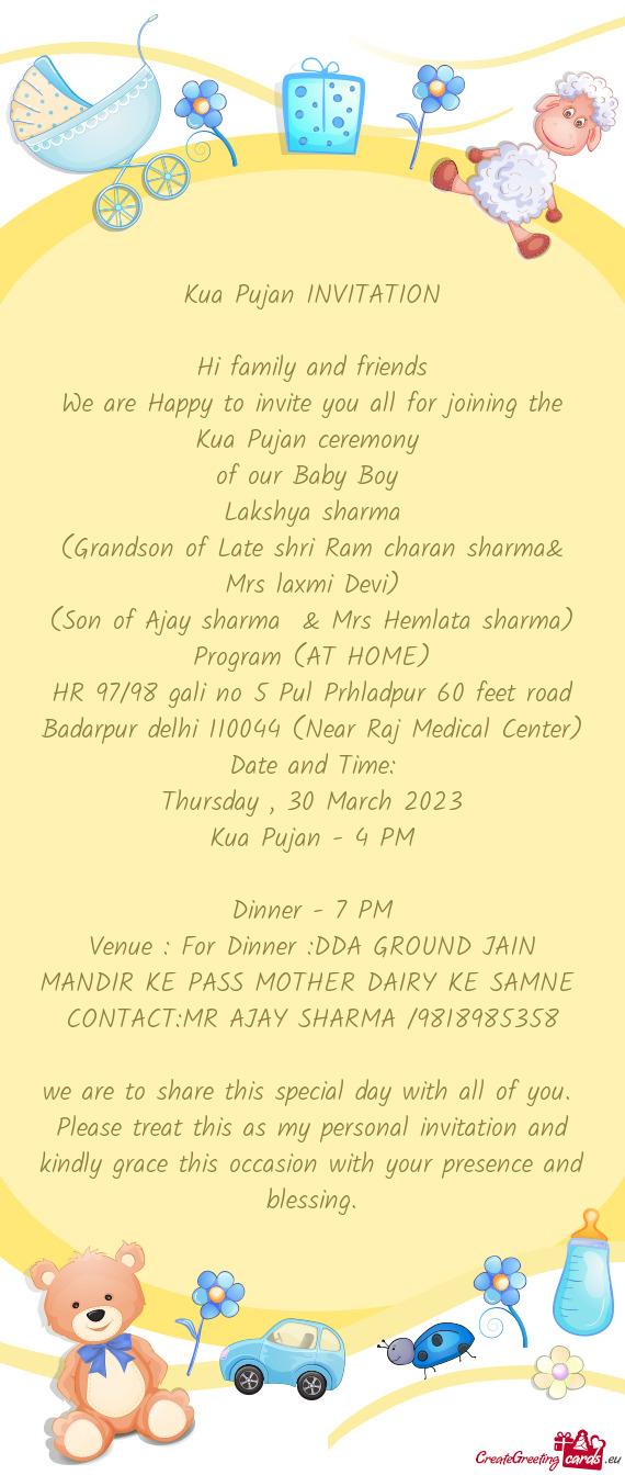 (Grandson of Late shri Ram charan sharma& Mrs laxmi Devi)