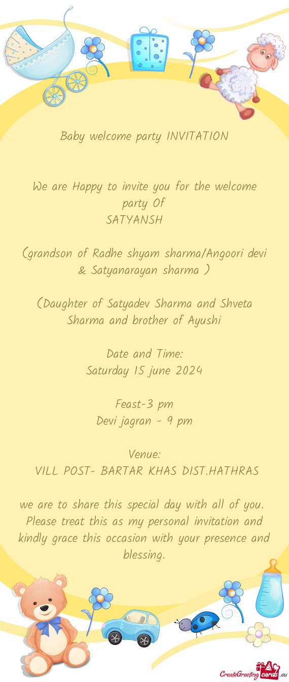 (grandson of Radhe shyam sharma/Angoori devi & Satyanarayan sharma )