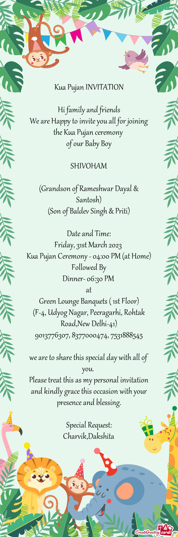 Green Lounge Banquets ( 1st Floor)