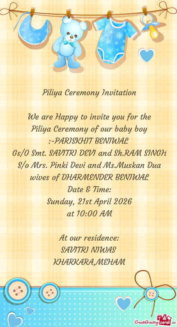 Gs/0 Smt. SAVITRI DEVI and Sh.RAM SINGH