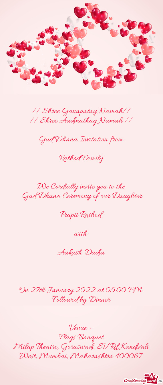 Gud Dhana Invitation from