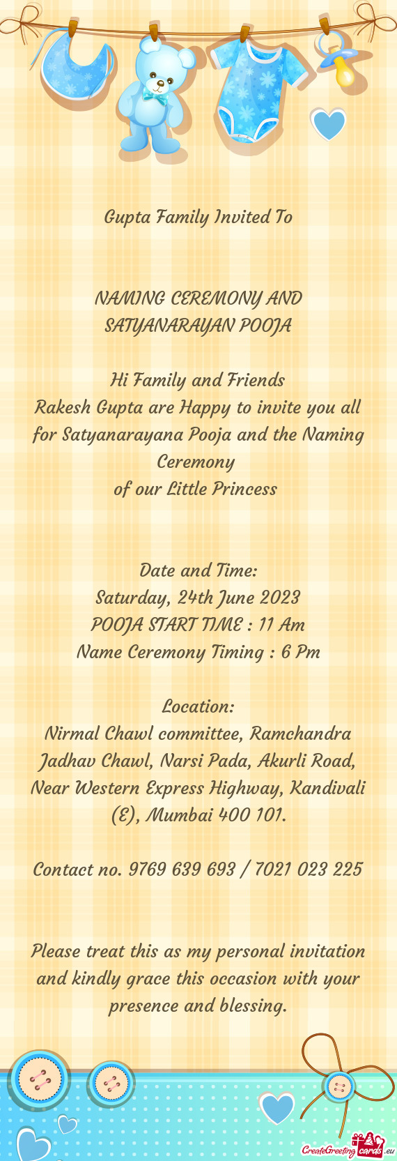 Gupta Family Invited To