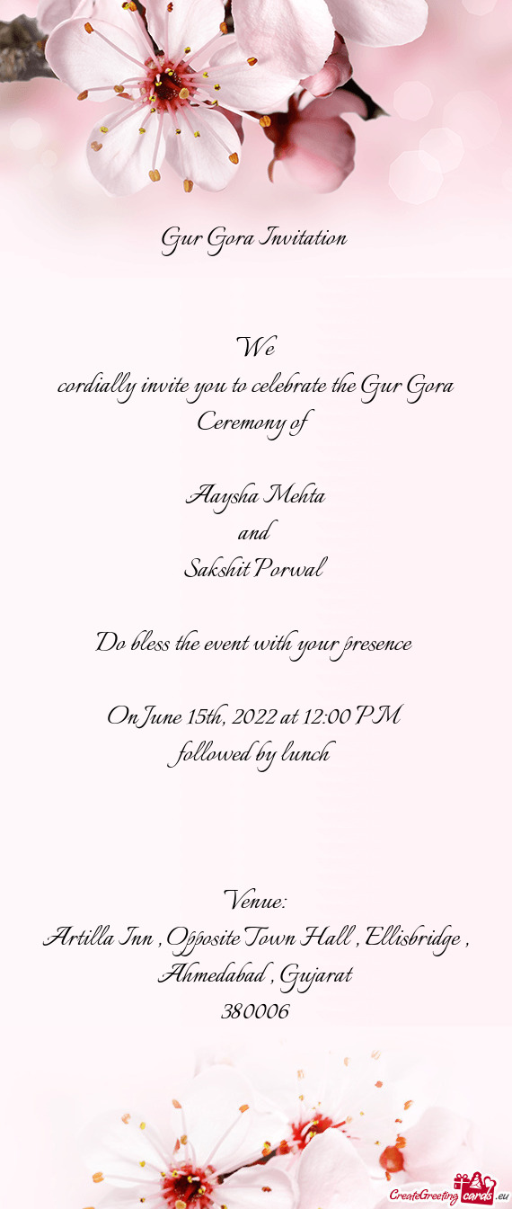 Gur Gora Invitation