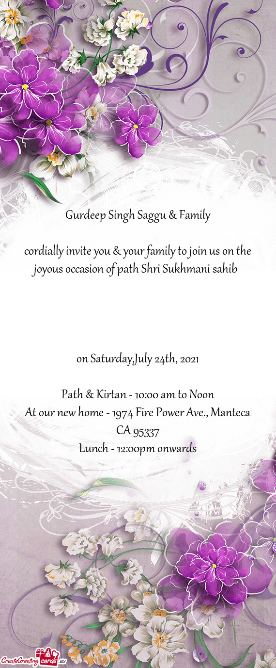 Gurdeep Singh Saggu & Family