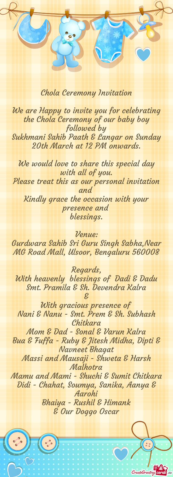 Gurdwara Sahib Sri Guru Singh Sabha,Near MG Road Mall, Ulsoor, Bengaluru 560008