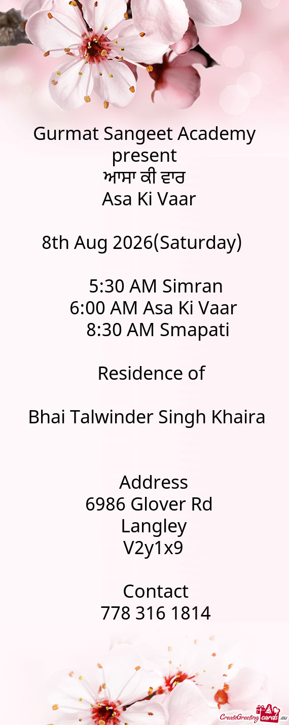 Gurmat Sangeet Academy present